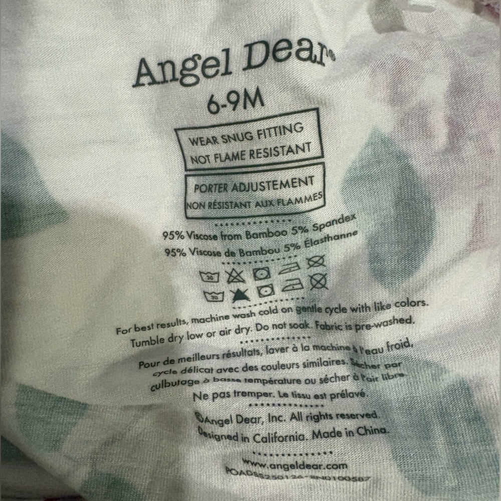 Angel Dear Baby Onesie with Pink and Green Floral Design 6-9months - Picture 4 of 4